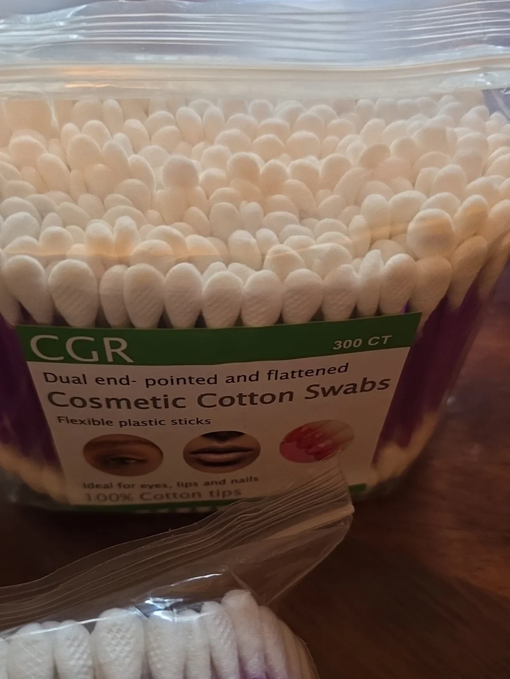 Cosmetic Cotton Swabs Dual-End in Purple - 300 Ct (Set of 3 Packages)
